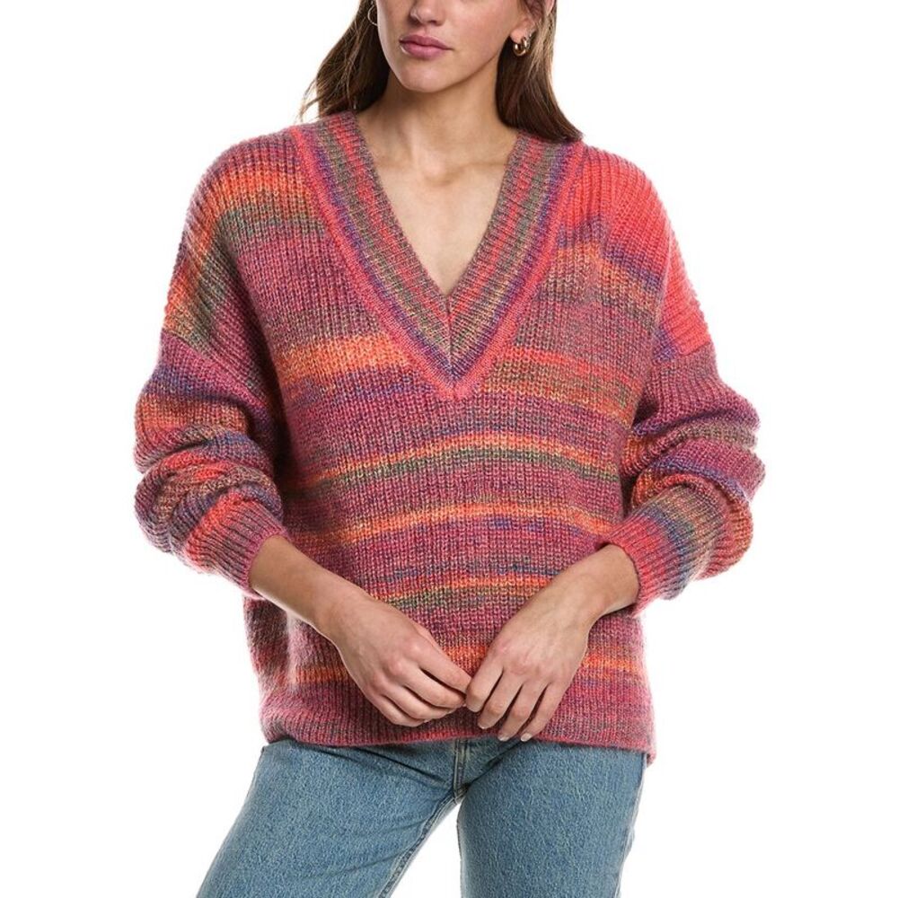 Electric & Rose Womens  Roux Space Dye Mohair-Blend Sweater, Red